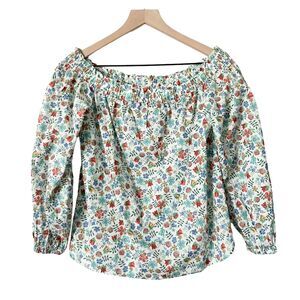 J.Crew Off The Shoulder Blouse in Liberty Art Fabrics Floral Print Size 0